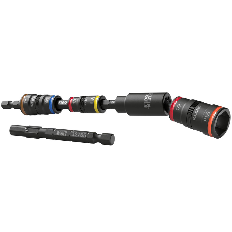 Klein Tools KLE-32984 Impact Flip Socket Set With Swivel Adapter, 6-Piece