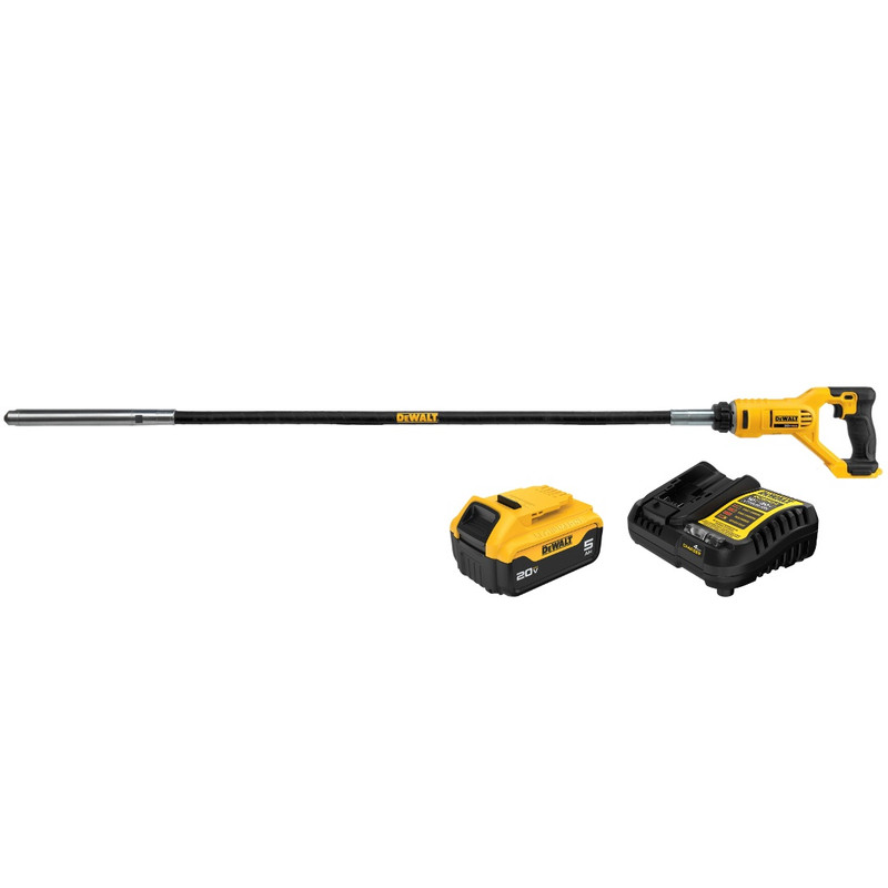 DEWALT DEW-DCE531P1 20V MAX Concrete Pencil Vibrator 5.0Ah Kit