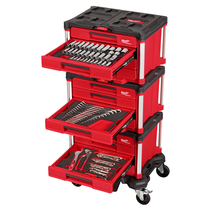 Milwaukee MIL-48-22-9495 366-Piece Master Mechanics Hand Tool Set with PACKOUT Drawers and Dolly