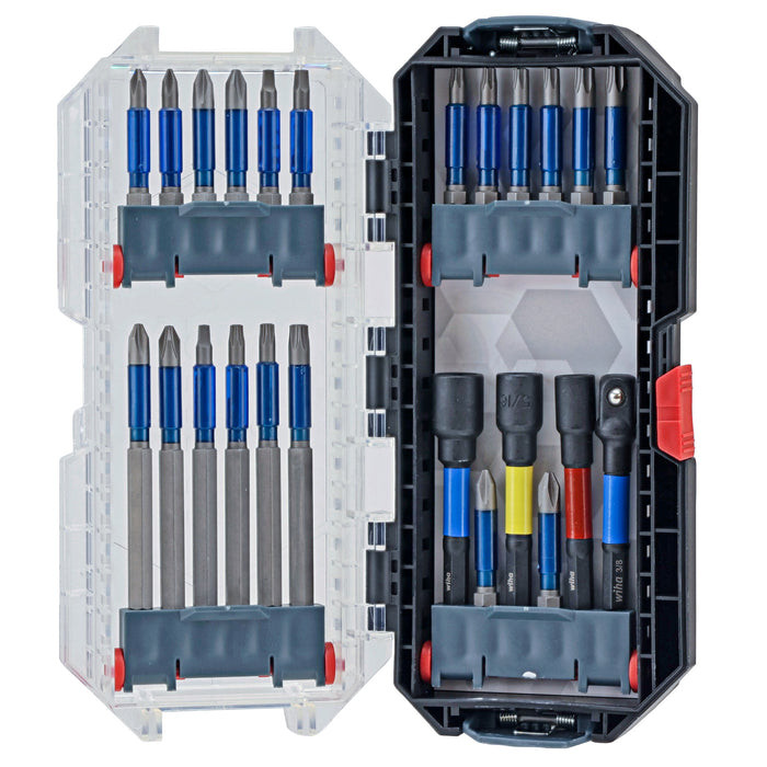 Wiha Tools WIHA-76821 24-Piece TerminatorBlue Impact Bit Set with Nut Setters and Adapter