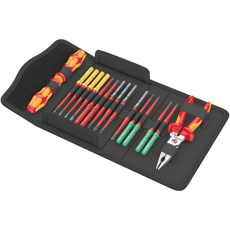 Wera Tools WERA-05006612001 Kraftform Kompakt VDE 17 Extra Slim 1 Tool Finder Set, 17-Piece
