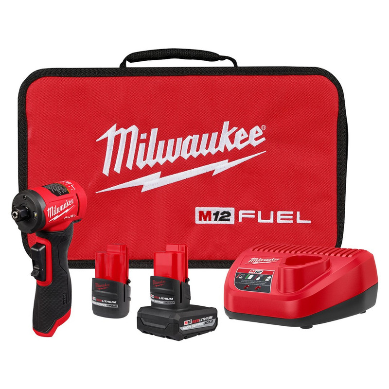 Milwaukee MIL-3485-22 M12 FUEL 1/4in Right Angle Die Grinder 2.5Ah + 5.0Ah Kit