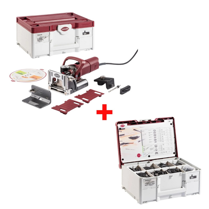Lamello LAM-101403USSD-145321 Zeta P2 Profile Groove Biscuit Joiner wi Diamond Blade + P-System Basic Connector Assortment