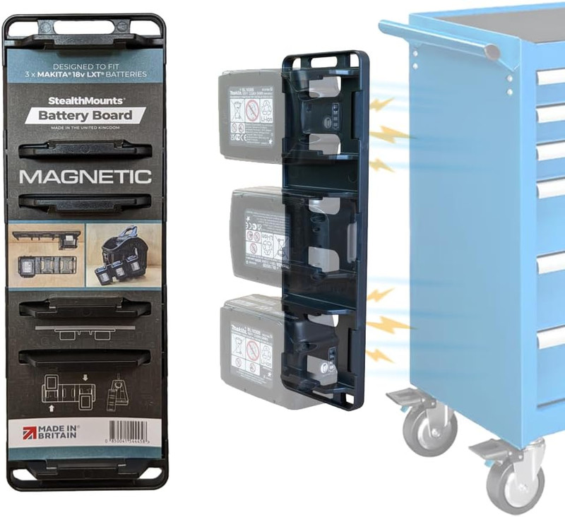 StealthMounts SM-BD-MK18-1-MG Magnetic Battery Holder for Makita 18V Batteries