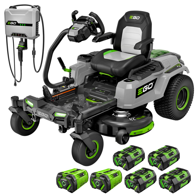EGO Power EGO-ZT4215S 42in Zero Turn Radius Mower with E-Steer Technology 2x 10.0Ah, 4x 6.0Ah Kit