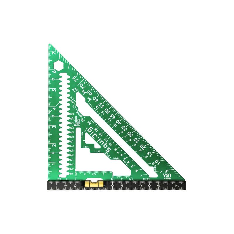 SquiJig SM-SQUI-JIG-FPRS75GREEN 7-1/2in Fusion Pro Rafter Square with Level - Green