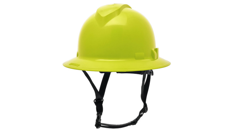 Pyramex PYR-HPT256131 Ridgeline Type 2 Non-Vented Full Brim Hard Hat - Hi-Vis Lime