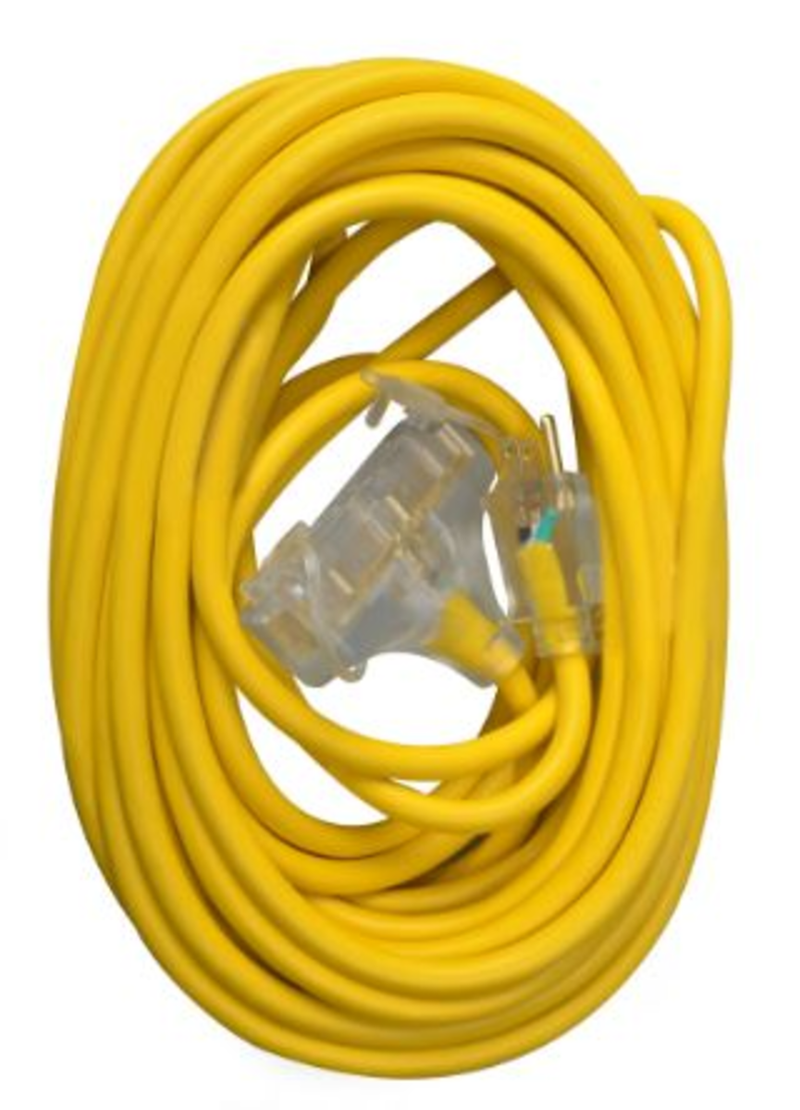 Southwire SOU-4188SW8802 50ft 12/3 SJTW Triple Outlet Extension Cord
