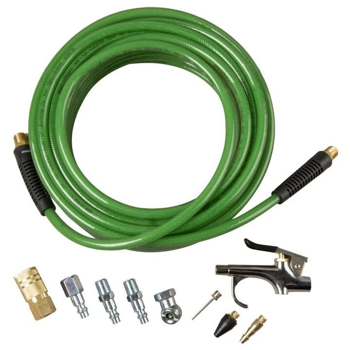 Metabo HPT HPT-115749M 1/4in x 50ft Polyurethane Air Hose Kit- Green