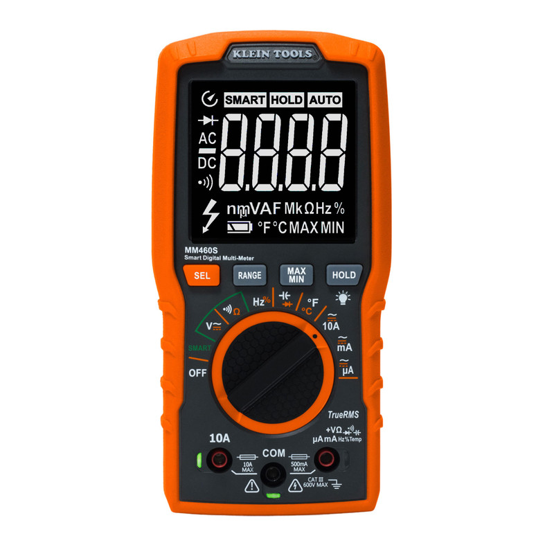 Klein Tools KLE-MM460S MM460S Smart Digital Multimeter 600V AC/DC Auto-Ranging TRMS