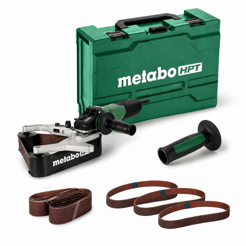 Metabo HPT-646243620 RBE 15-180 SET 13.5Ah Tube Belt Sander for Stainless Steel 7-1/8in Max Pipe with metaBOX 185 XL
