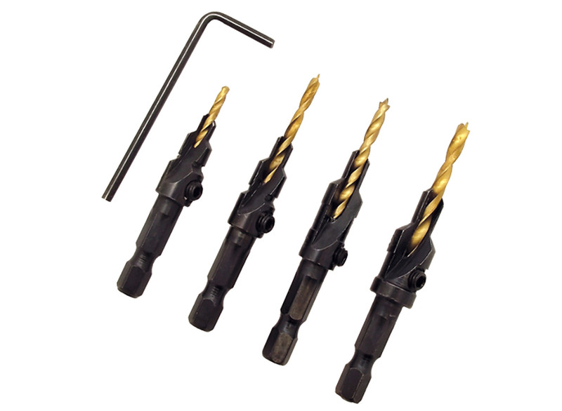 Milescraft MILE-5341 4 pc. CounterBit Set Countersink Drill Bit Set #6 #8 #10 #12