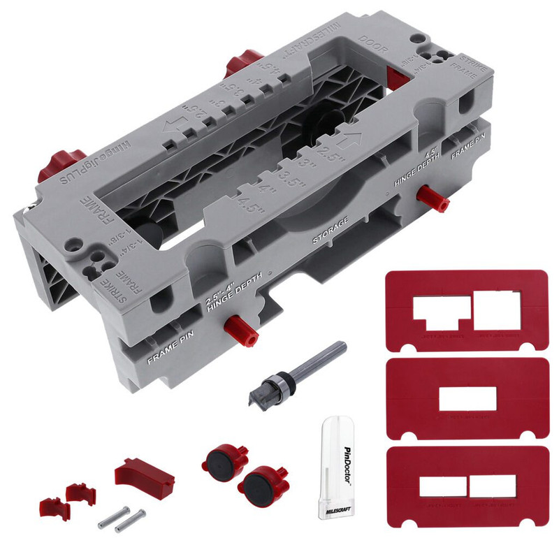 Milescraft MILE-1229 HingeJigPLUS Self-Clamping Door Hinge, Latch & Strike Plate Jig