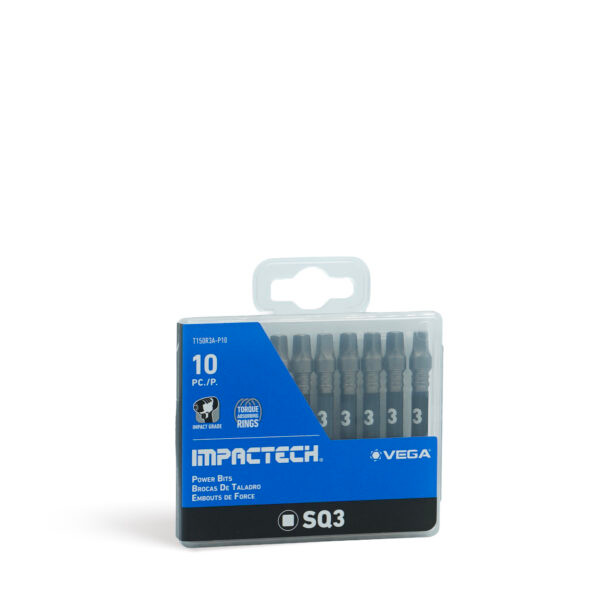 Vega VEGA-T150R3A-P10 Impactech Square (Robertson) #3 Power Bit 2in 10-Pack