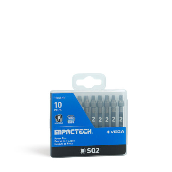 Vega VEGA-T150R2A-P10 Impactech Square (Robertson) #2 Power Bit 2in 5-Pack