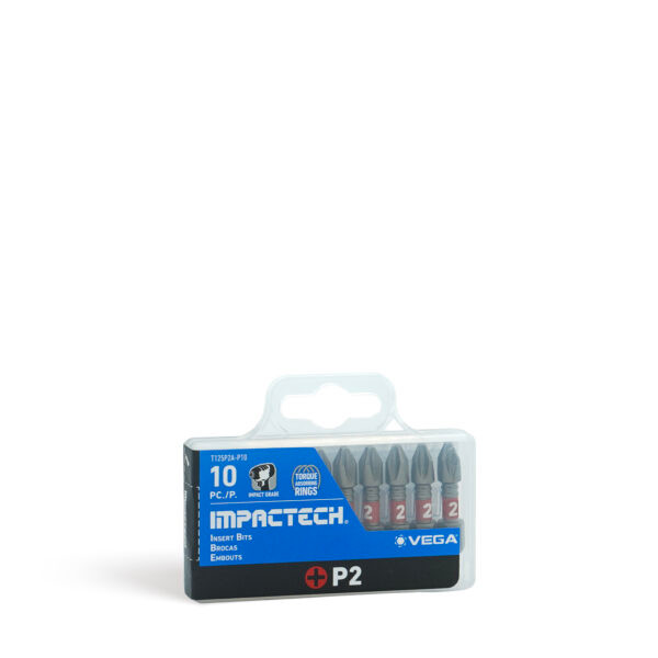 Vega VEGA-T125P2A-P10 T125P2A-P10 Impactech Phillips #2 Insert Bit 1in 5-Pack