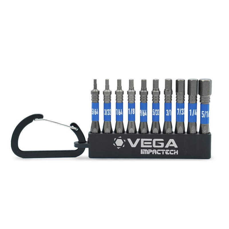 Vega VEGA-T150HSCS10 Impactech Hex SAE Carabiner Set 2in 10-Piece
