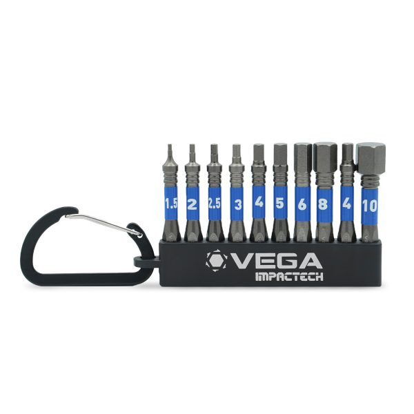 Vega VEGA-T150HMCS10 Impactech Hex Metric Carabiner Set 2in 10-Piece
