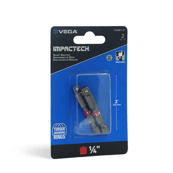 Vega VEGA-T150ADB14-C2 Impactech Socket Adapter 1/4in 2in 2-Pack