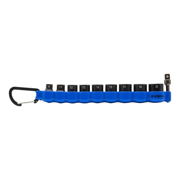 Vega Industries VEGA-216M10CB 3/8in Square Drive Metric Impact Socket Set with Carabiner, 10pc
