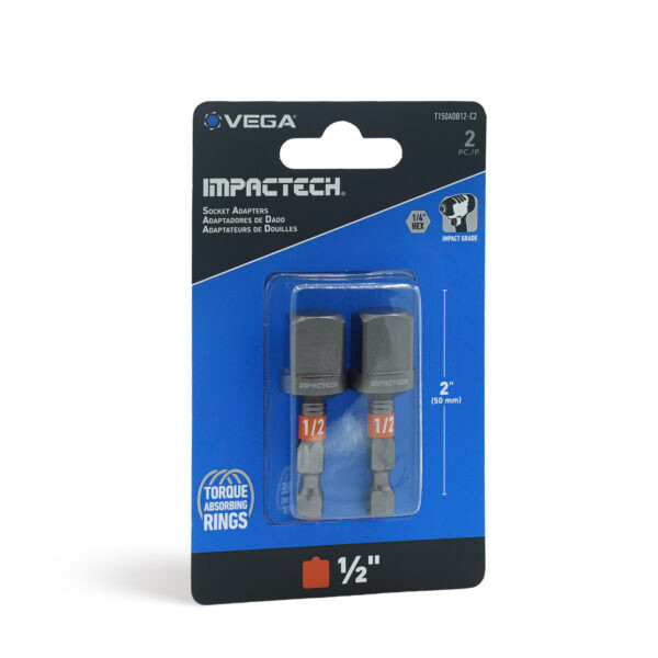 Vega VEGA-T150ADB12-C2 Impactech Socket Adapter 1/2in 2in 2-Pack