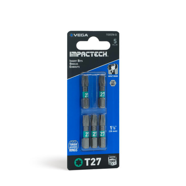 Vega VEGA-T125T27A-C5 125T27A T27 TORX Insert Bit 1in 5-Pack