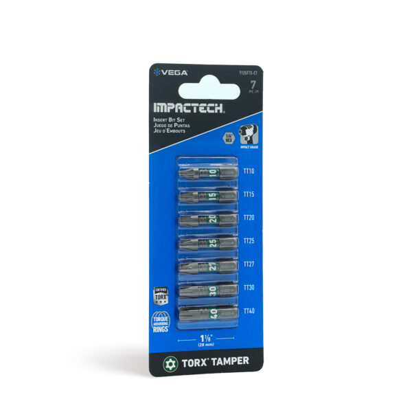 Vega VEGA-T125TTS-C7 Impactech TORX Tamper Insert Bit Set 1in 7-Piece