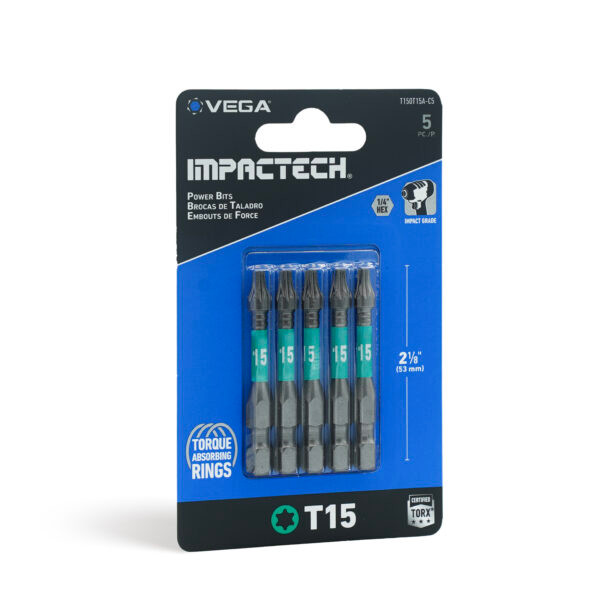 Vega VEGA-T150T15A-C5 Impactech TORX T15 Power Bit 2in 5-Pack