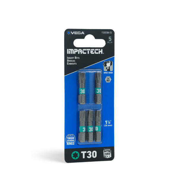Vega VEGA-T125T30A-C5 125T30A T30 TORX Insert Bit 1in 5-Pack