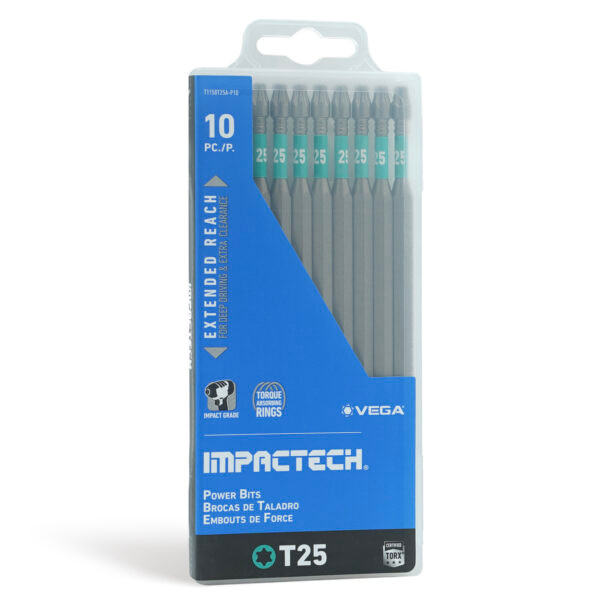 Vega VEGA-T1150T25A-P10 Impactech T-25 Torx 6in Power Bit 10-Pack