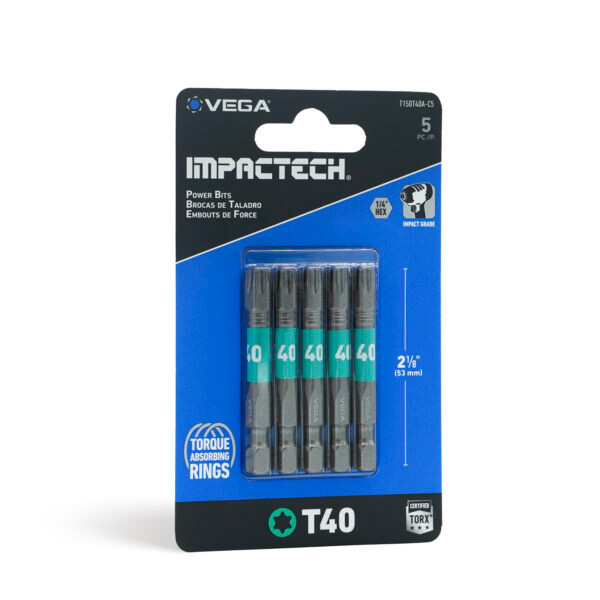 Vega VEGA-T150T40A-C5 Impactech TORX T40 Power Bit 2in 5-Pack