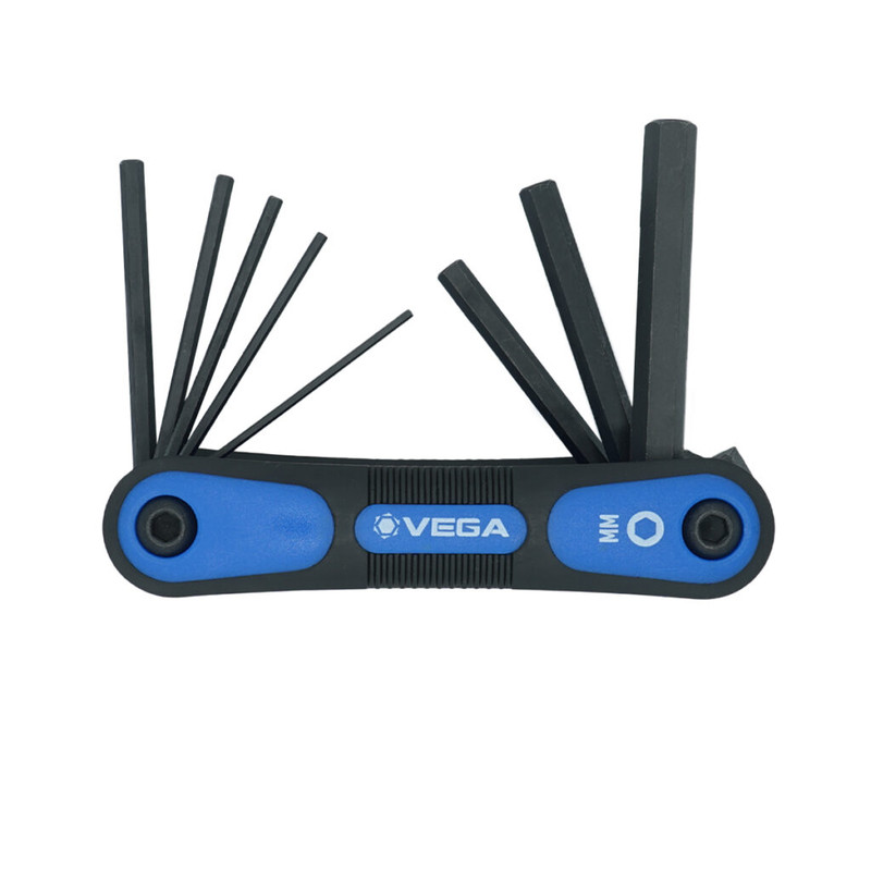 Vega VEGA-FLKH8M FLKH8M Hex Folding Key Set Metric 8-Piece