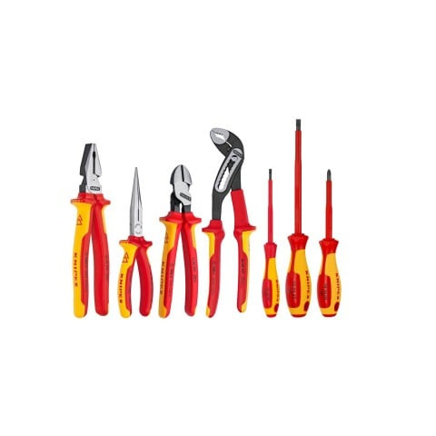 Knipex KNIP-9K989827US 7-Piece VDE 1000V Insulated Pliers and Screwdriver Set in Nylon Pouch
