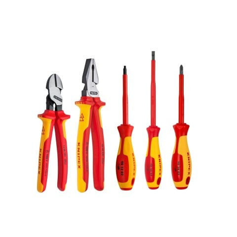 Knipex KNIP-9K989821US 5-Piece 1000V Insulated Pliers and Screwdriver Tool Set