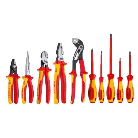 Knipex KNIP-9K989830US 10-Piece 1000V Insulated Pliers and Screwdriver Set in Hard Shell Case