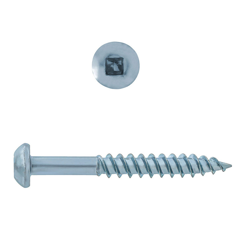 Hillman PAU-1280RND6-XX Round Head TB Square Zinc Wood Screw 6, 100-Pieces