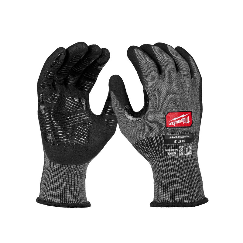 Milwaukee MIL-48-73-693XX Cut Level 3 High Dexterity Nitrile Dipped Gloves with Wear-Defense Protection