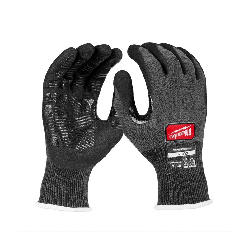 Milwaukee MIL-48-73-691XX Cut Level 1 Nitrile Dipped Gloves with Wear-Defense Protection