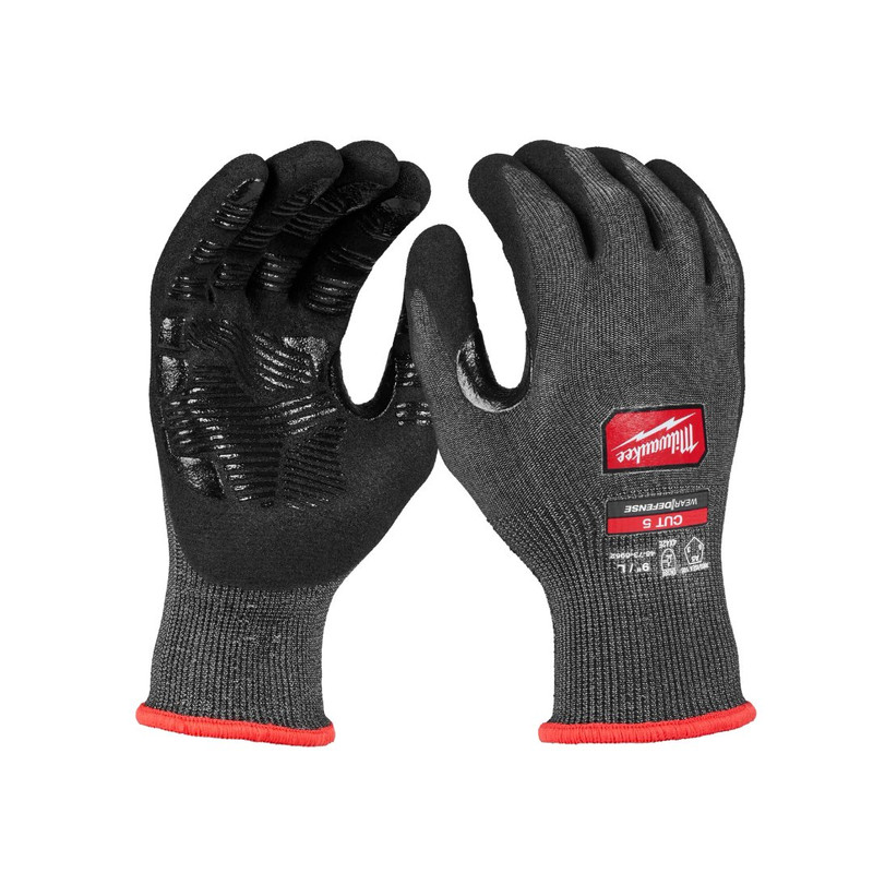 Milwaukee MIL-48-73-695XX Cut Level 5 High Dexterity Nitrile Dipped Gloves with Wear-Defense Protection