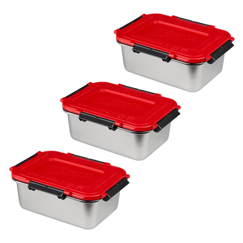 Milwaukee MIL-49-16-0203 3-Piece Stainless Steel Containers for M18 Jobsite Lunch Warmer