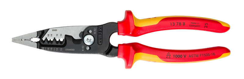 Knipex KNIP-13788SBA 8in Forged Wire Stripper 20-10 AWG-1000V Insulated