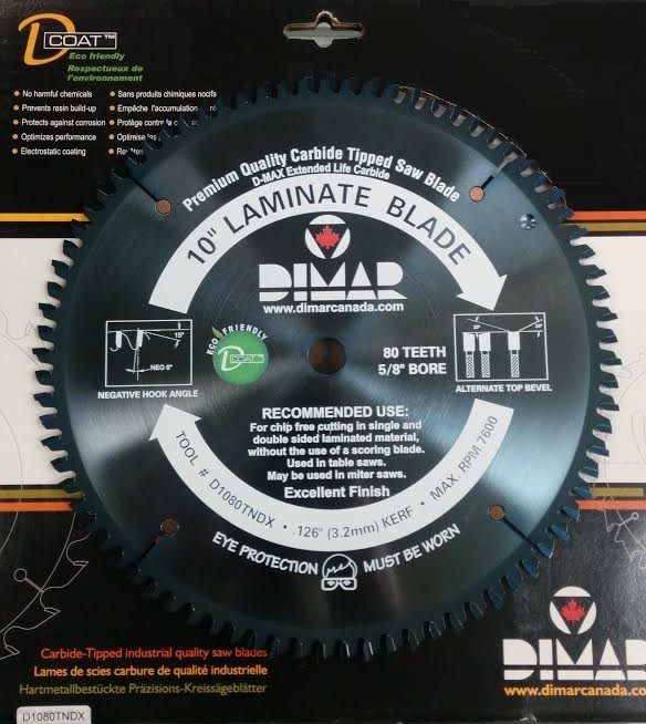 Dimar DIMD1080TNDX 10", 80T, ATB, Melamine Saw Blade AtlasMachinery