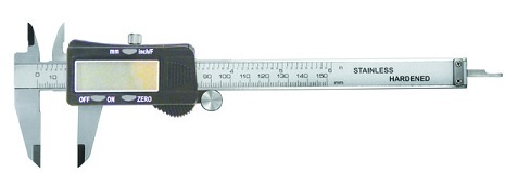 ROK-28123  6" Digital Caliper with Fractional, Decimal Inch, Metric