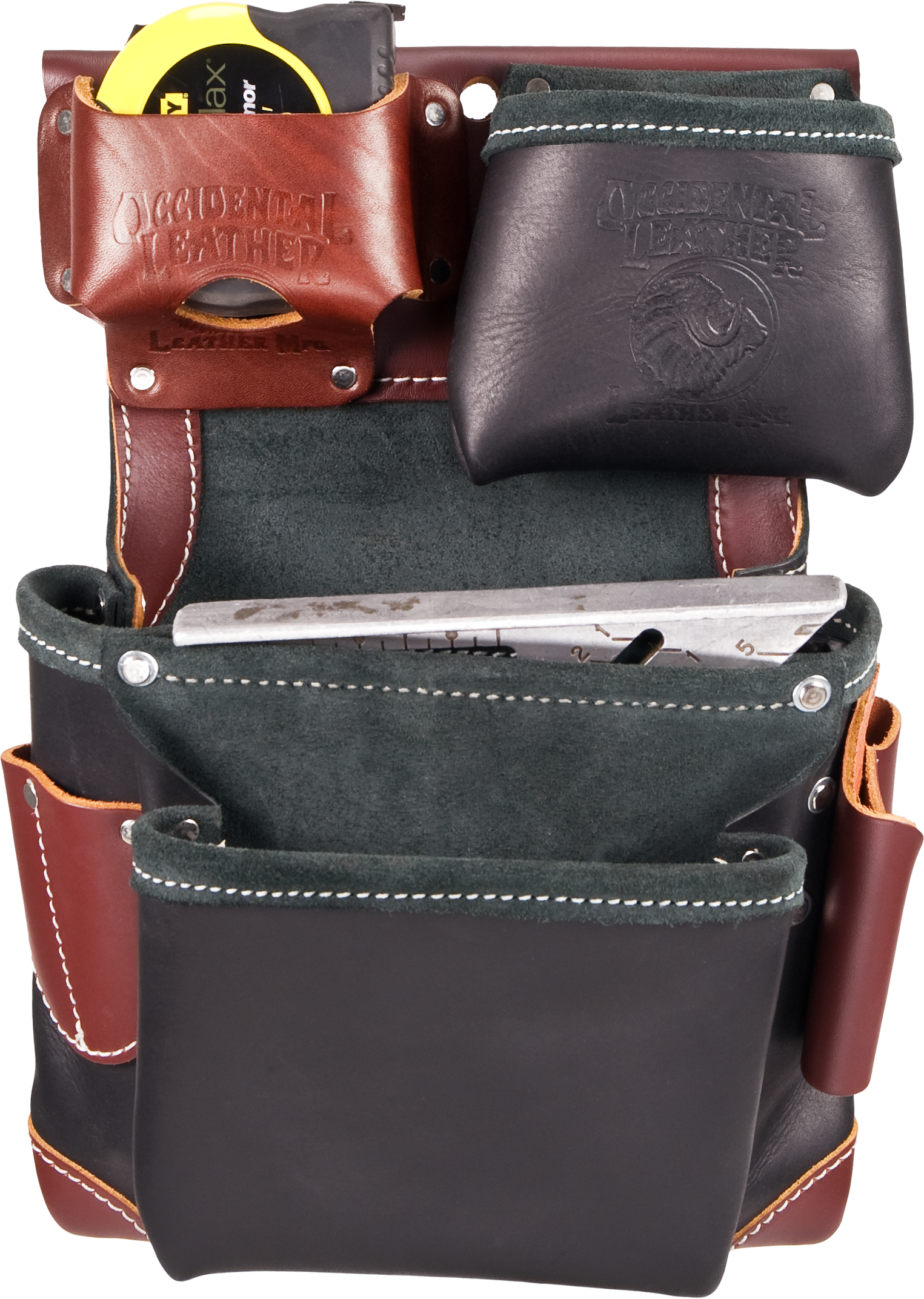 Occidental Leather 5564 Belt Worn Fastener Bag w Divided Nylon DB - 2