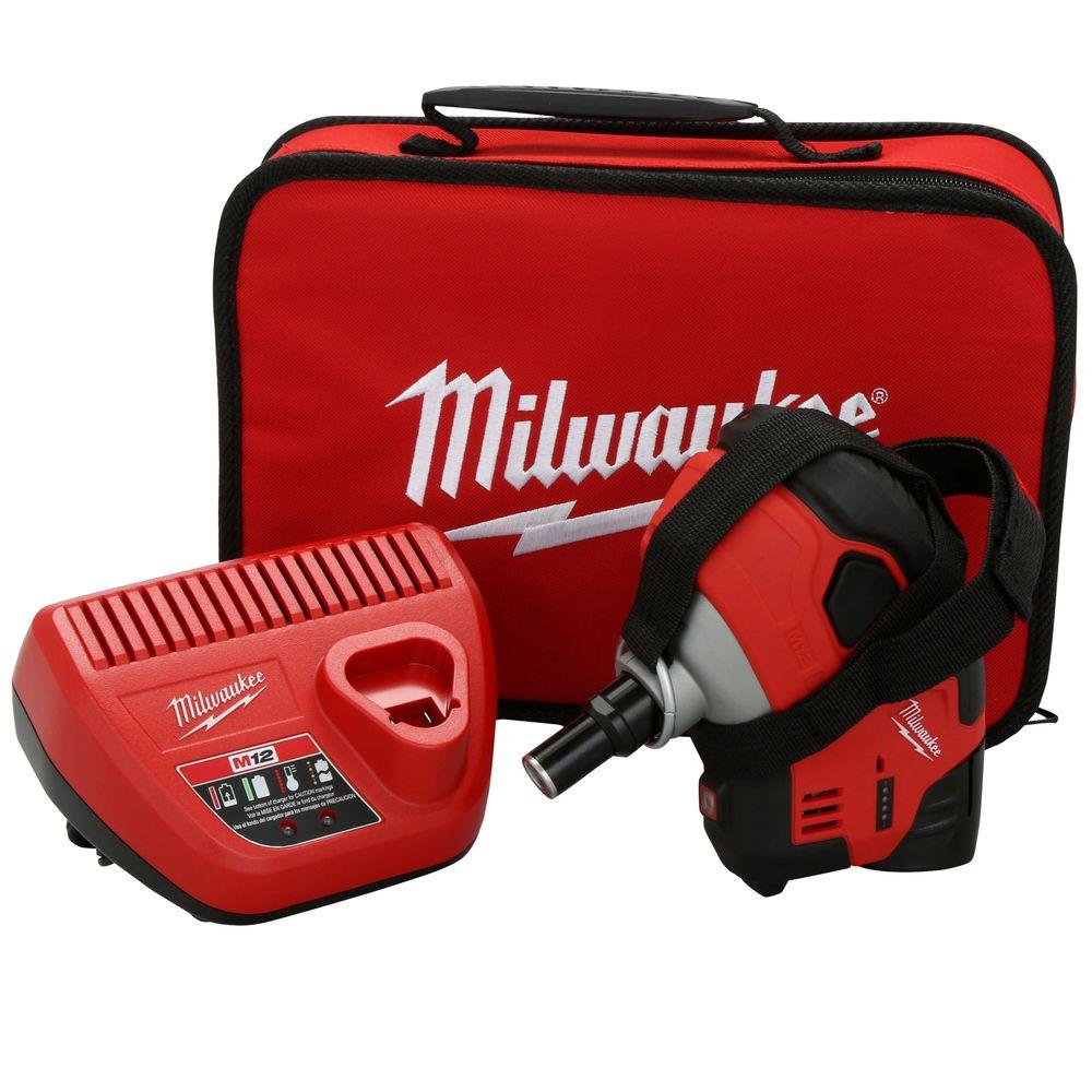 Milwaukee MIL-2458-21  M12 Palm Nailer Kit + 1x 1.5Ah Battery