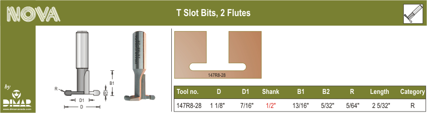 Dimar DIM-147R8-28 T SLOT BIT 2