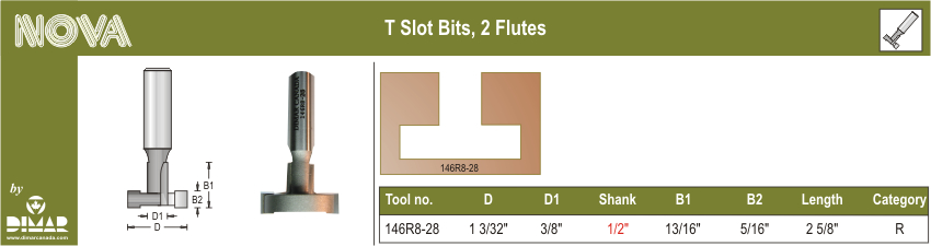 Dimar DIM-146R8-28 T SLOT BIT 3