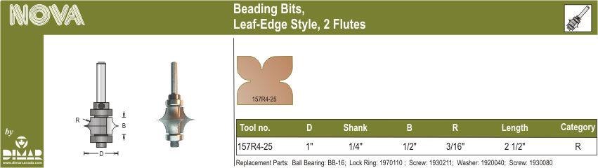 Dimar DIM-157R4-25 C/T Beading Bit