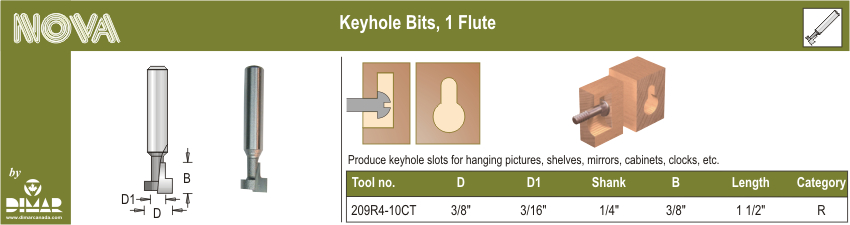 Dimar DIM-209R4-10CT C/T Keyhole Bit