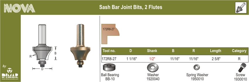 Dimar DIM-172R8-27 Ovolo Joint Bit
